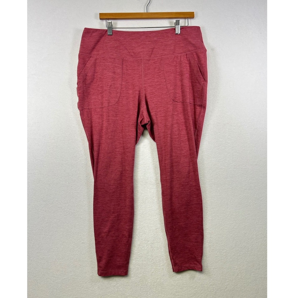 Torrid Active Women's Plus Size 2 Red Heathered Leggings Pockets Athleisure Yoga